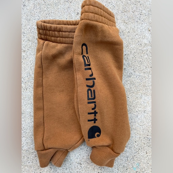 Baby Carhartt Joggers Beige Spell-Out 6 Months Sweats Tapered Workwear Outdoors - Picture 1 of 9